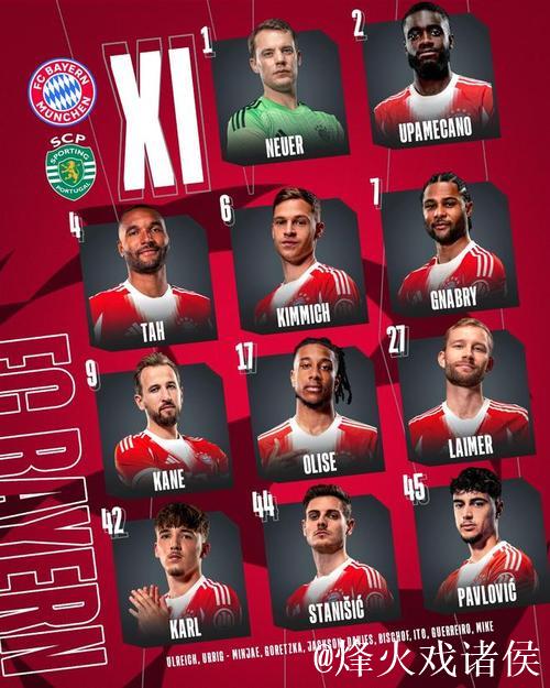 拜仁vs葡萄牙体育：凯恩领衔，奥利塞、格纳布里